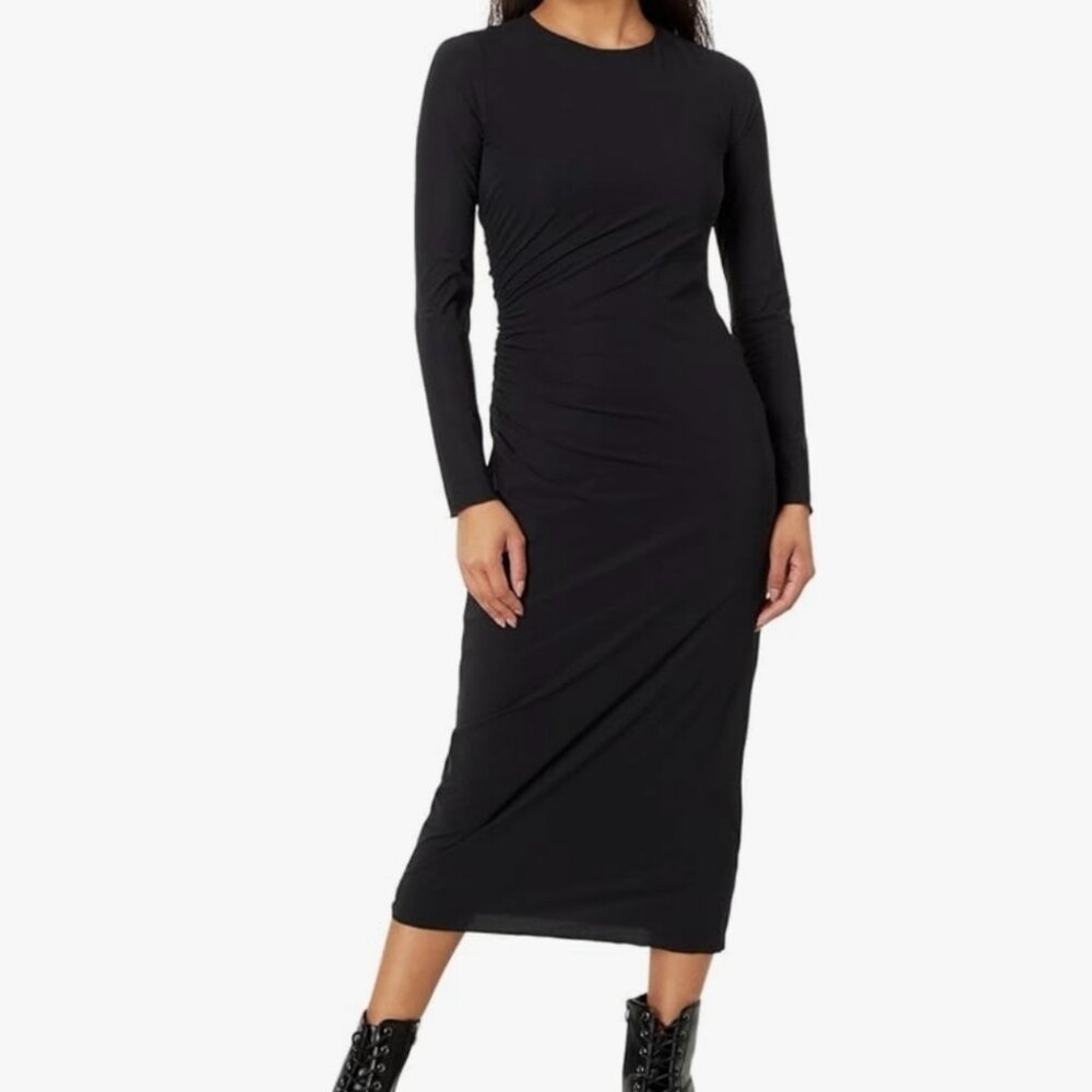 NWT Sweaty Betty Shayla Sculpt Ruched Dress in Black Women's XL